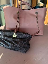 Cromia Tote Bag Rosa con Catena + Pochette interna