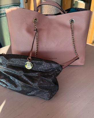 Cromia Tote Bag Rosa con Catena + Pochette interna