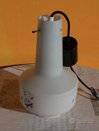 Lampadario vintage anni 50 60 vetro opalino retro