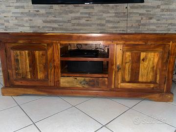 Mobile porta TV in legno d’acacia indiano