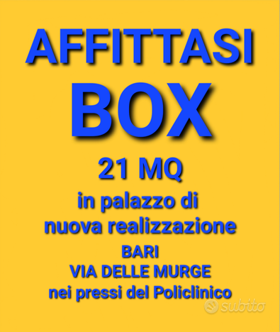 BOX AUTO NUOVO - Via Delle Murge - Bari (Picone)