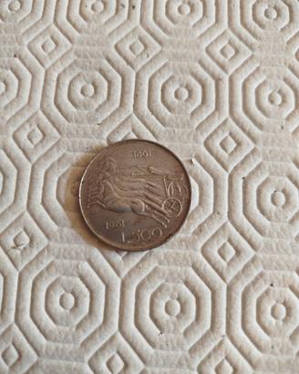 Moneta 500 lire 1861-1961