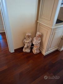 coppia putti terracotta h 60 cm