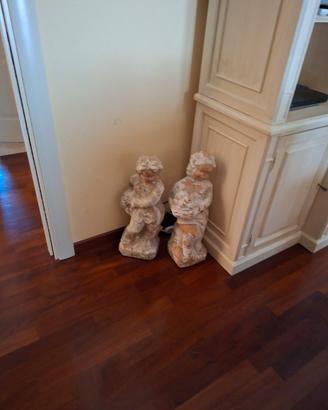 coppia putti terracotta h 60 cm