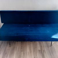 Divano Chaise Longue velluto blu