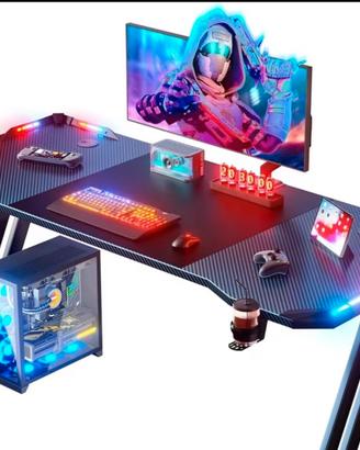 Scrivania da gaming con luci LED 120x60
