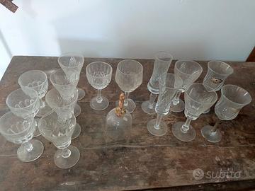 set assortito di bicchieri in vetro/cristallo inta