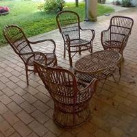 salottino per esterno in vimini