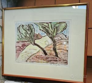 Quadro incisione a colori