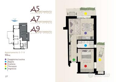 CAORLE - Bilocale nuovo panoramico fronte mare con