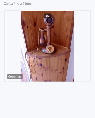 Telefono a disco legno e ottone