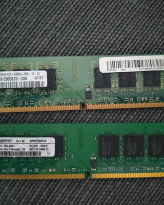 Kit RAM DDR2 2GB (2x1GB) Kingston + Samsung