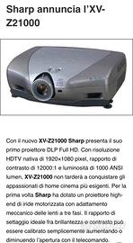 Proiettote Sharp Full HD Altissima Qualità