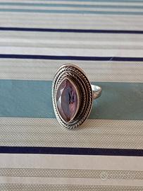 Anello Etnico Argento 925 & Ametista misura 17