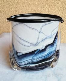 Vaso vintage in vetro firmato 