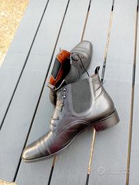 Tronchetto in vera pelle nero