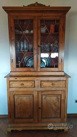 Credenza con vetrina in legno massello