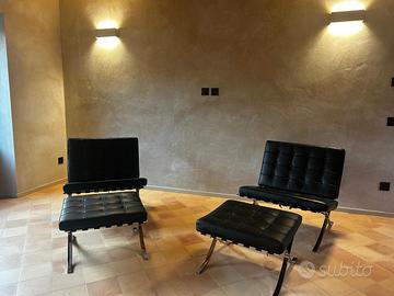 Poltrona knoll barcellon e pouf