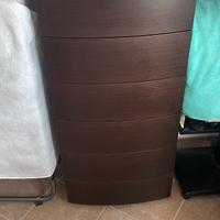 Settimanile colore noce 6 cassetti