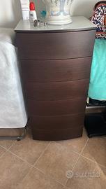 Settimanile colore noce 6 cassetti