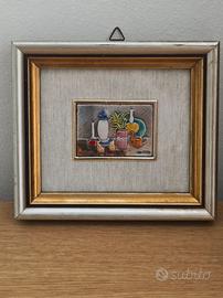 Quadro vintage con lamina d'argento 