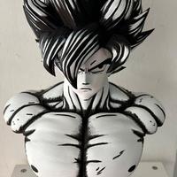 goku busto effetto manga dipinto a mano