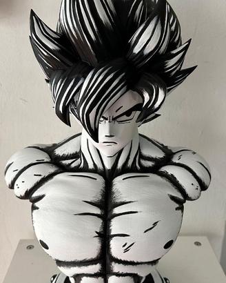 goku busto effetto manga dipinto a mano