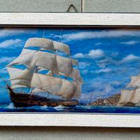 Quadro veliera stampa corniciato 27,5 x 12,5 v.👇