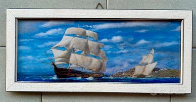 Quadro veliera stampa corniciato 27,5 x 12,5 v.👇