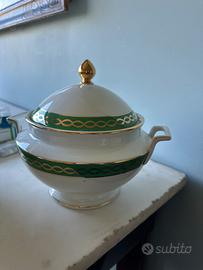 servizio piatti verde oro vintage