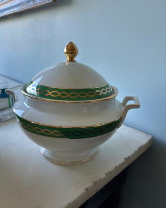 servizio piatti verde oro vintage