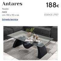 Tavolo salotto nero Ambra