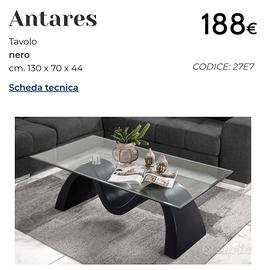 Tavolo salotto nero Ambra