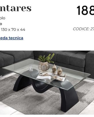Tavolo salotto nero Ambra