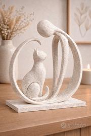 Scultura Donna e Gatto