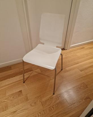 Set 3 sedie bianche design con gambe cromate