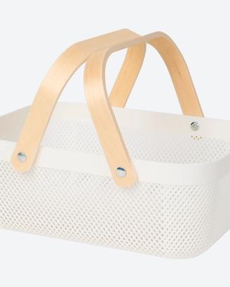 Cestino Bianco  Rete Manici Legno