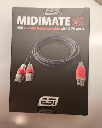 ADATTATORE -  MIDI USB 2.0 con 2 porte IN/OUT