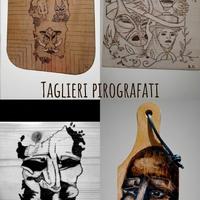 Taglieri unici pirografati – realizzo su commissio
