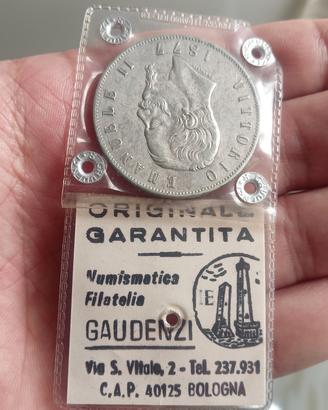 Argento Moneta Periziata 5 L Scudo Regno d'Italia