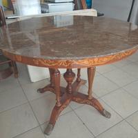 tavolo antico legno marmo 