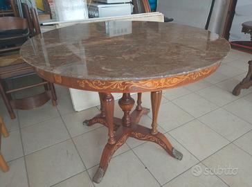 tavolo antico legno marmo 