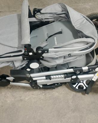 tectake® Passeggino Combinato Pieghevole, 2 in 1,