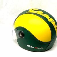 vespa gts 300 casco rivestito ecopell verde giallo