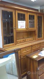 vetrina in pino massello tinta ciliegio nuova