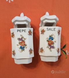 Set vintage in ceramica di sale e pepe