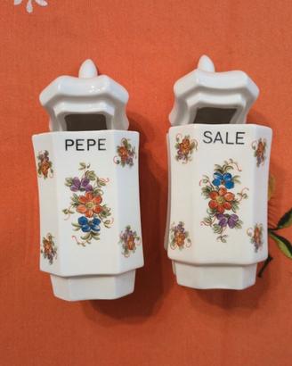 Set vintage in ceramica di sale e pepe