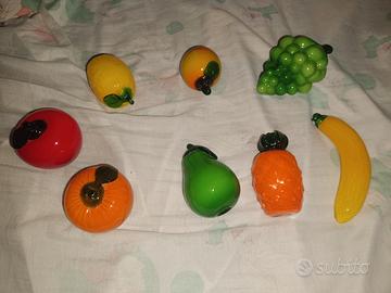 Lotto Frutta in Vetro Soffiato Vintage 