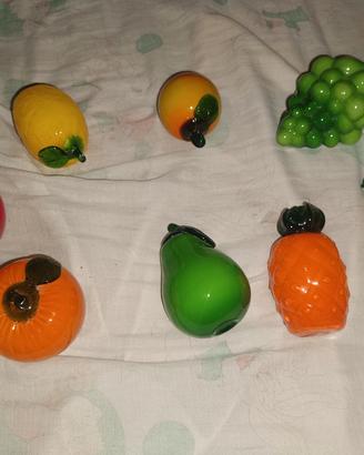 Lotto Frutta in Vetro Soffiato Vintage 