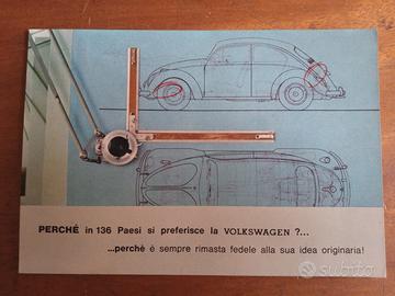 Cartolina pubblicitaria VOLKSWAGEN primi anni 60